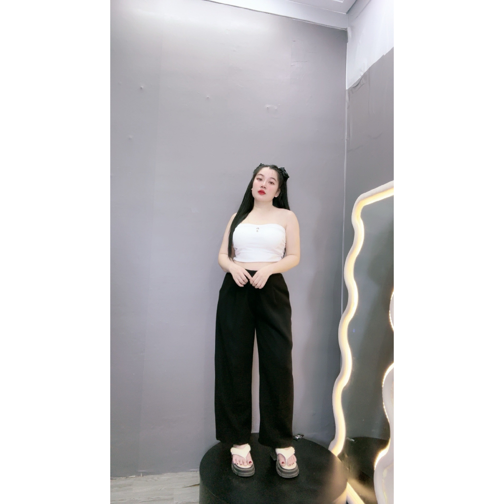 Quần ống rộng suông bigsize lưng cao chất tuyết mưa cao cấp hack dáng chân dài,quần tây nữ BIGSIZE mã QS