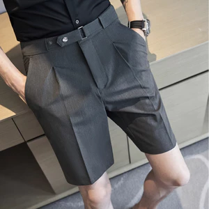 Quần Short Nam Cao Cấp, Quần Short Tây Nam Có Đai Chỉnh Eo Sidetab Vải Tuyết Mưa Không Bai Xù S06