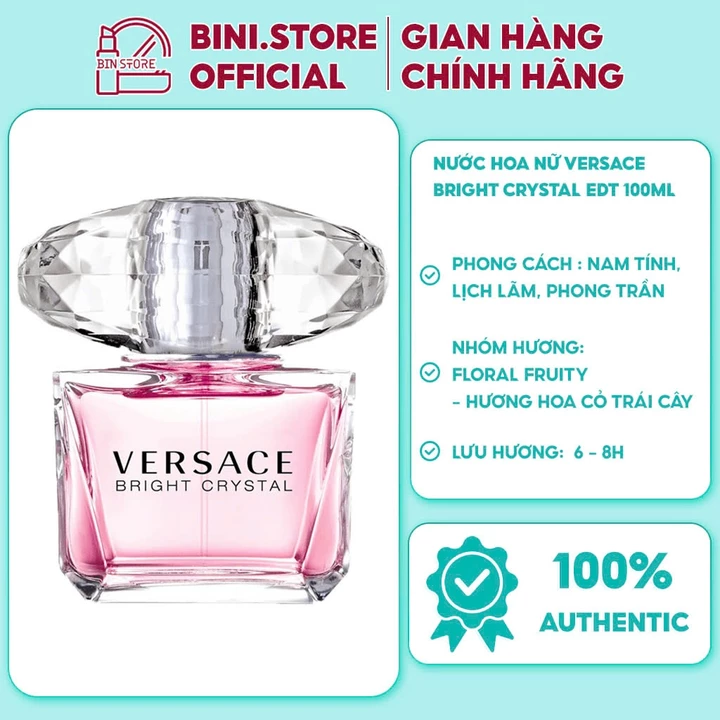 Nước Hoa Nữ Ver.sa.ce Bright Crystal 100ML, Nước Hoa Thơm Mát, Dịu Ngọt, Quyến Rũ