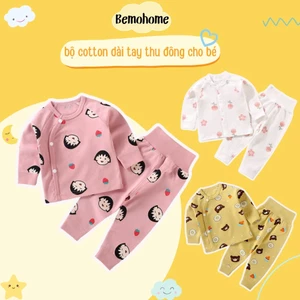 Đồ Bộ Dài Tay, Bộ Quần Áo Thu Đông Dài Tay Bemohome Chất Cotton Mềm Mịn Hoạ Tiết Đáng Yêu Cho Bé Trai Bé Gái
