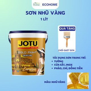 Sơn trang trí nhũ vàngJUBY, sơn màu nhũ vàng sang trọng, phù hợp nhiều bề mặt, sơn trang trí chì, phào, cửa sắt inox