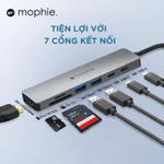 Hub USB Type C chuyển đổi Mophie 7 cổng kết nối 7in1- Tiện lợi, đa cổng HDMI,USB-C, USB-A, Micro SD 3.0, SD 3.0 — ảnh 2
