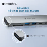 Hub USB Type C chuyển đổi Mophie 7 cổng kết nối 7in1- Tiện lợi, đa cổng HDMI,USB-C, USB-A, Micro SD 3.0, SD 3.0 — ảnh 3