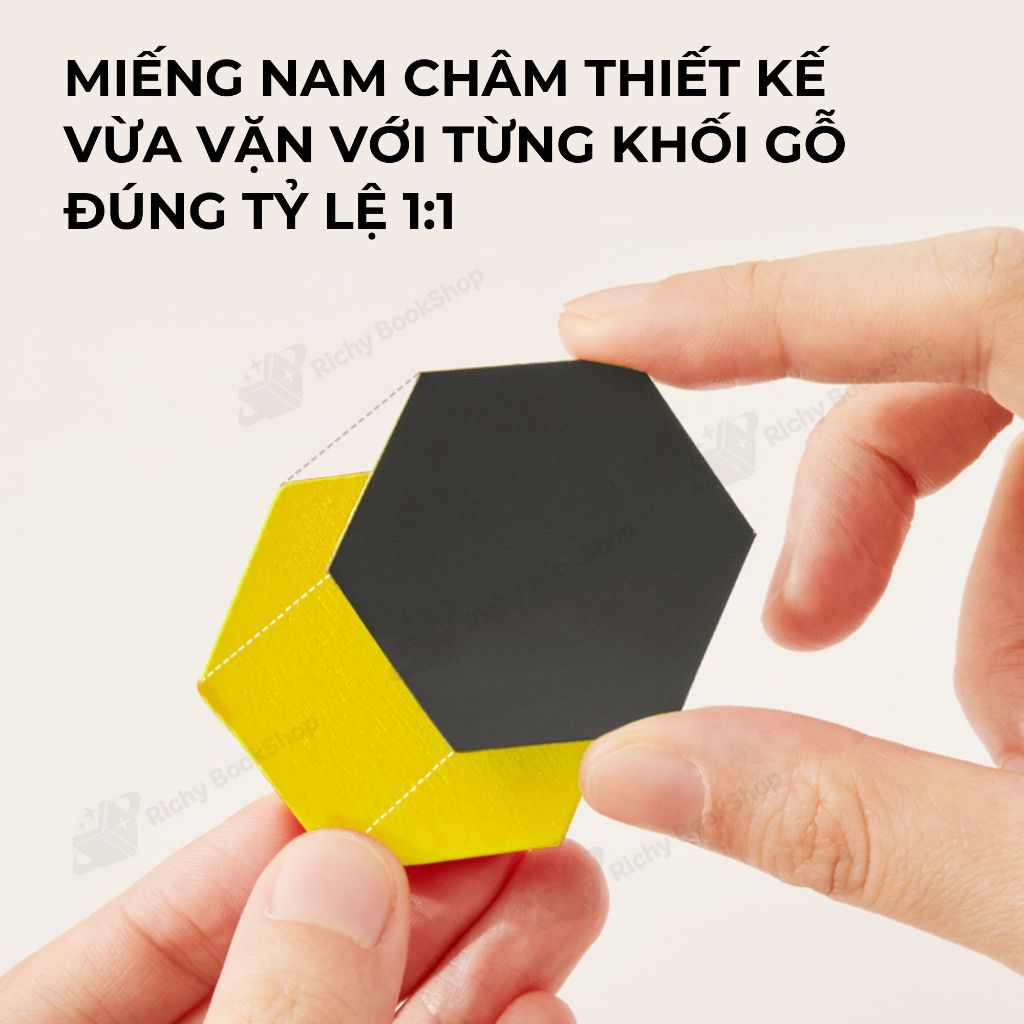Xếp hình Tangram nam châm sáng tạo Mideer Magnetic Geometry Blocks 250pcs tặng kèm bảng từ