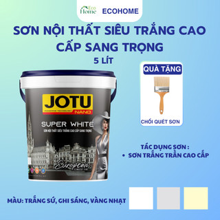 5 Lít- Sơn nội thất siêu trắng, sang trọng JUBY, Sơn nội thất trắng trần cao cấp, sơn tường, sơn trần nhà, sơn màu trắng