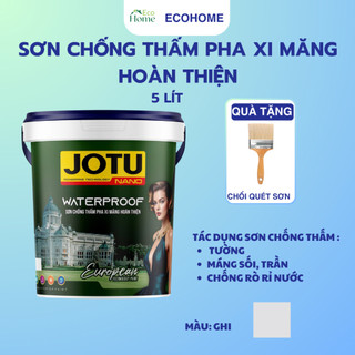Sơn chống thấm pha xi măng hoàn thiện JUBY, sơn chống thấm các loại bề mặt nhà cửa, kho xưởng, vết nứt lớn, vết nẻ lớn