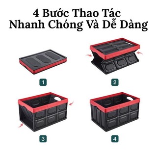 Thùng Đựng Đồ Cốp Xe Ô Tô, Hộp Đựng Đồ Gấp Gọn Bền Đẹp Có Lót Đựng Quần Áo Dung Tích 30 Lít