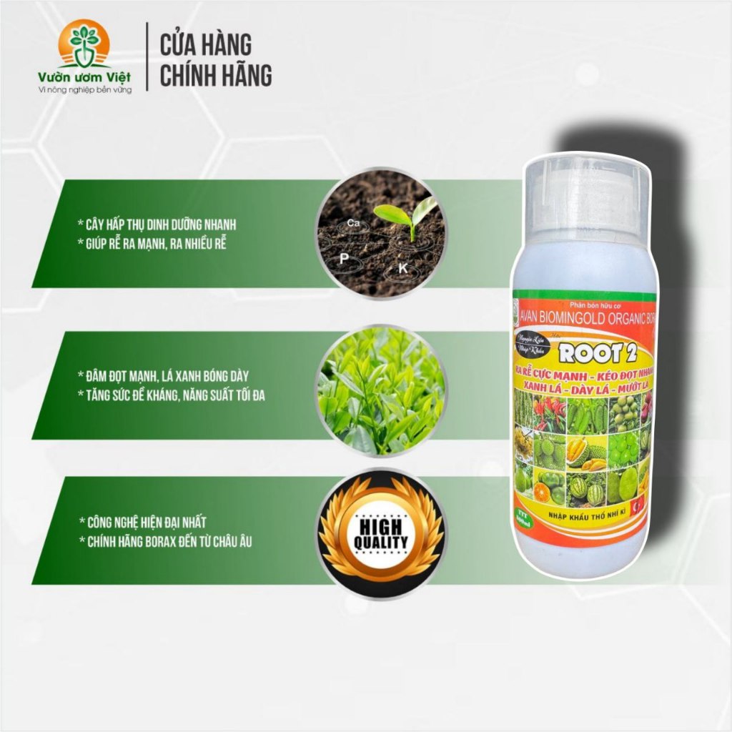 Phân bón hữu cơ Roots 2 nhập khẩu Thổ Nhĩ Kỳ, đậm đặc siêu tiết kiệm - 500ml