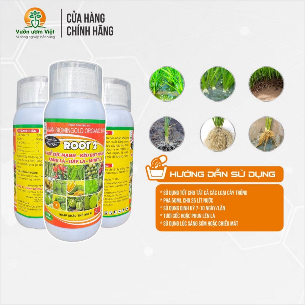 Phân bón hữu cơ Roots 2 nhập khẩu Thổ Nhĩ Kỳ, đậm đặc siêu tiết kiệm - 500ml