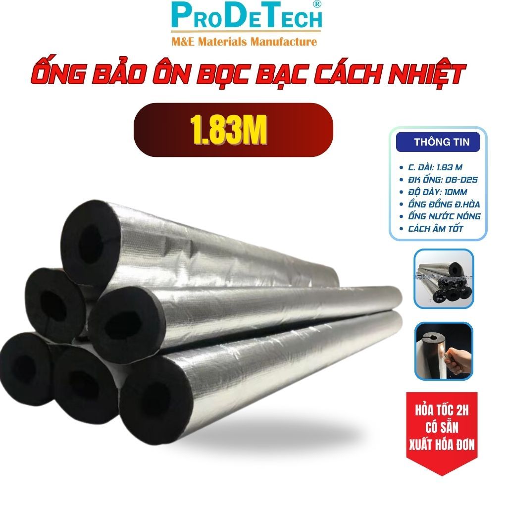 Ống bảo ôn bọc bạc cách nhiệt cao su lưu hóa siêu tốt có khă năng chống ...
