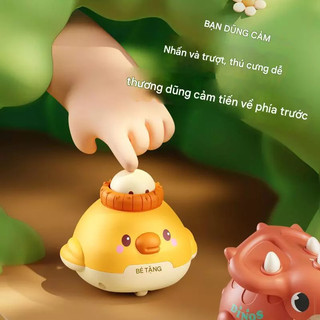 Đồ Chơi Gà Con Khủng Long Nhấn Đầu Chạy Cót Vui Nhộn Đáng Yêu Cho Bé Chất Liệu Nhựa ABS An Toàn 89066