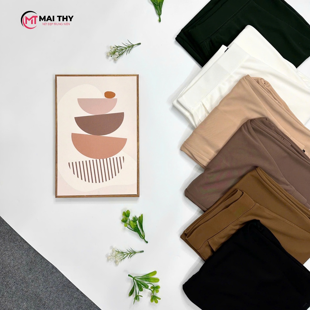 Ảnh Quần Trung Niên Nữ MAI THY Q009, Mẫu Dài Dáng Suông Chất Thun Sang Trọng Dễ Mặc Form Bigsize| Thời Trang Trung Niên U50 2