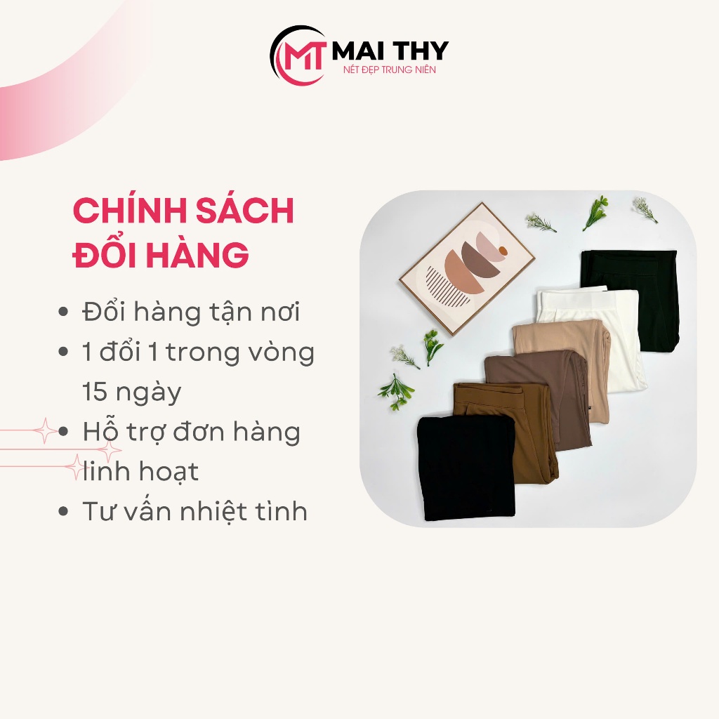 Ảnh Quần Trung Niên Nữ MAI THY Q009, Mẫu Dài Dáng Suông Chất Thun Sang Trọng Dễ Mặc Form Bigsize| Thời Trang Trung Niên U50 3