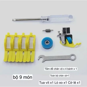 Bộ 9 Chân Vịt Nhựa Bánh Xe Chống Nhăn – Phụ Kiện Máy May 1 Kim Công Nghiệp