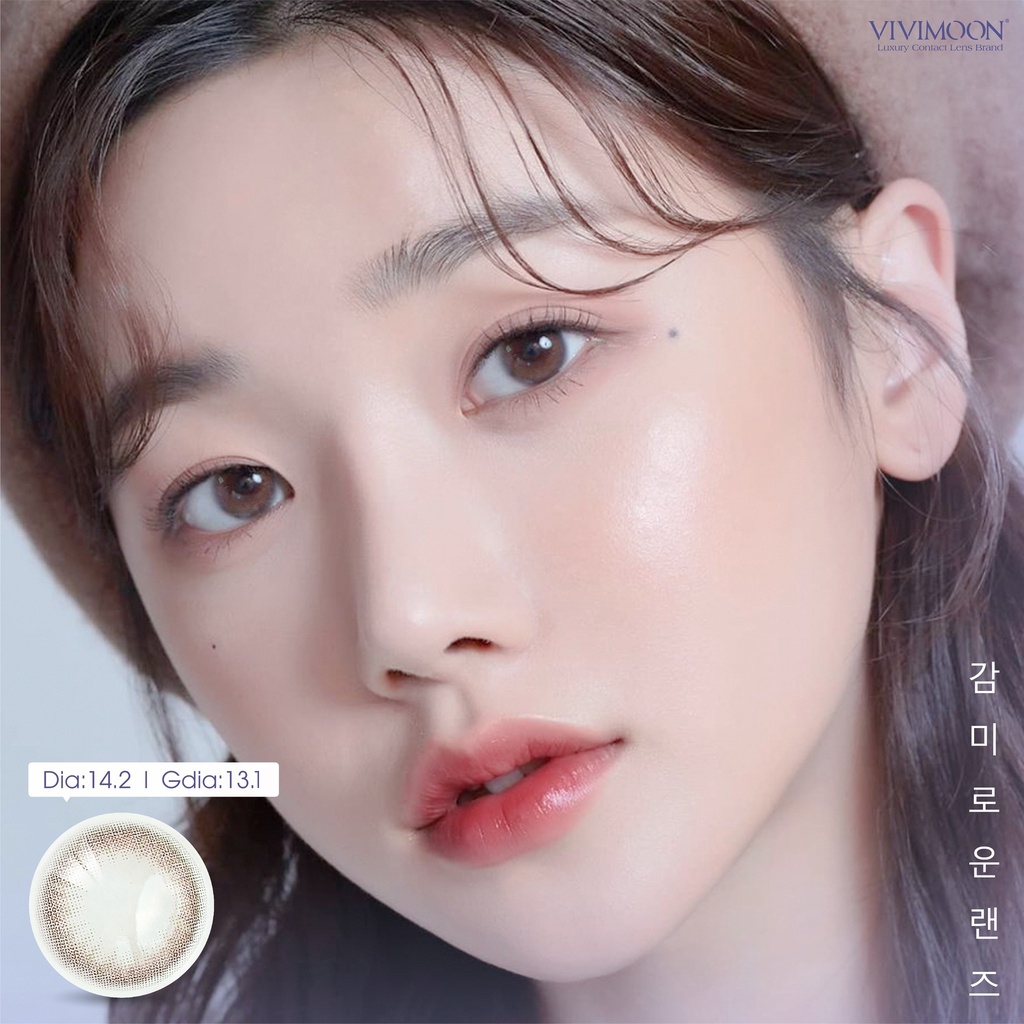 Ảnh Lens cận VIVIMOON cho mắt thở màu nâu tự nhiên Honey Choco Giá 1 đôi 3