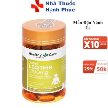 [Nhập Khẩu] Mầm Đậu Nành Healthy Care Super Lecithin Úc Điều Hòa Nội Tiết 100 viên