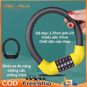 Khóa Xe Đạp Thể Thao Chống Trộm Khóa Dây Treo Yên Xe Đạp 5 Số Xoay Mã Khóa Tránh Mất Chìa Khóa