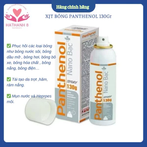 CHÍNH HÃNG: Xịt Bỏng Panthenol Nano Bạc Hỗ Trợ Nhanh Lành Các Vết Thương, Các Loại Bỏng,Hăm Tã Và Tổn Thương Da, H 130g