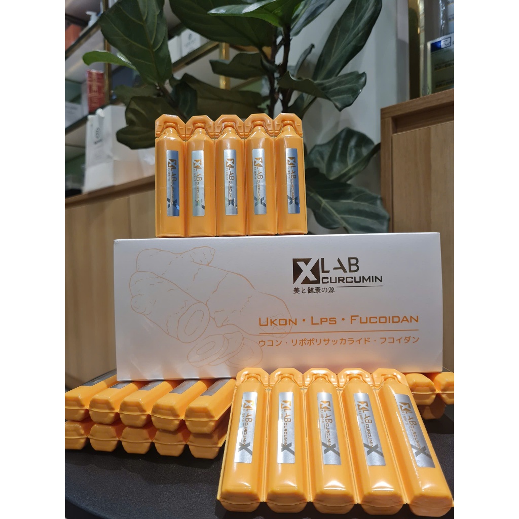 Nước uống nghệ Xlab Curcumin Ukon LPS Fucoidan Nhật Bản hộp 30 ống