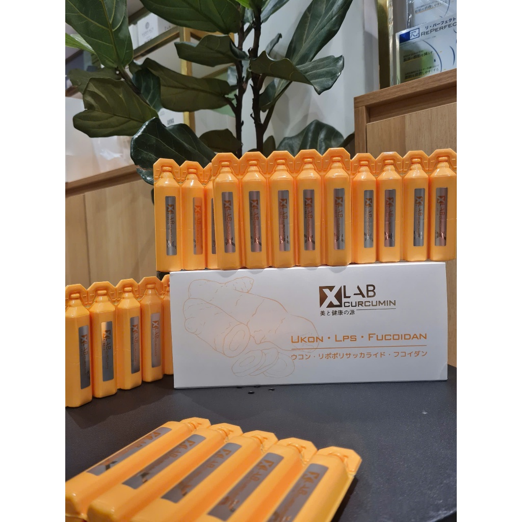 Nước uống nghệ Xlab Curcumin Ukon LPS Fucoidan Nhật Bản hộp 30 ống