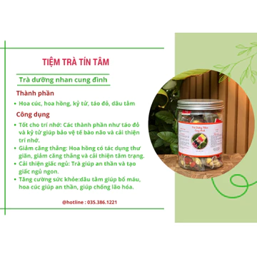 Trà túi lọc - TRÀ DƯỠNG NHAN CUNG ĐÌNH - thanh nhiệt, đẹp da, giữ dáng, ngủ ngon - TIỆM TRÀ TÍN TÂM