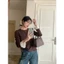 Triangle - Taupe long sleeved shirt (Cân nhắc kỹ, return is not welcomed)- Áo thun kiểu M.studio dài tay phối bèo