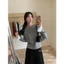 Triangle - Taupe long sleeved shirt (Cân nhắc kỹ, return is not welcomed)- Áo thun kiểu M.studio dài tay phối bèo