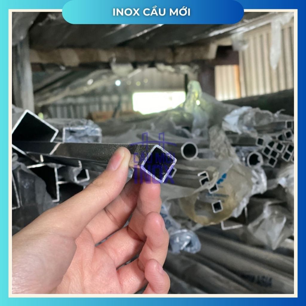 Hộp inox vuông 304 40x40mm, Độ dày 1.0mm/1.2 mm/1.5mm, Dài 0.5m/1m/1m2/1m5, chất lượng nhà máy