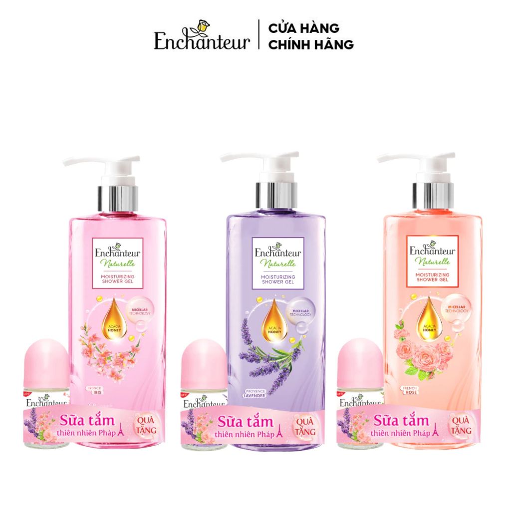 Ảnh Sữa tắm dưỡng da thiên nhiên Pháp Enchanteur Naturelle hương 510g (Tặng mùi ngẫu nhiên) 1