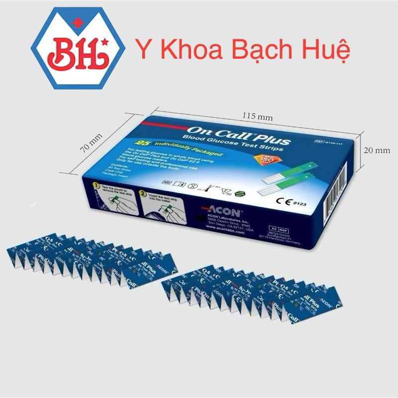 Hộp 50 Que thử đường huyết, que tiểu đường, que đường On Call Plus.