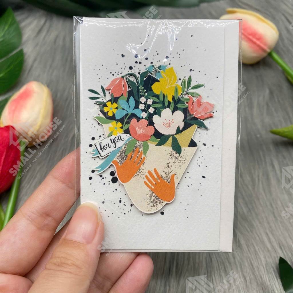 SET 5 THIỆP CHÚC MỪNG THỦ CÔNG HỌA TIẾT NỔI