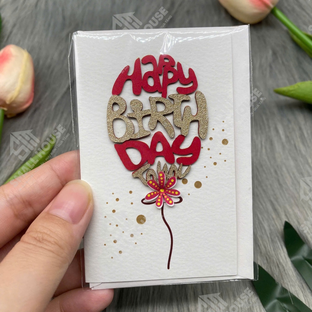 SET 5 THIỆP CHÚC MỪNG THỦ CÔNG HỌA TIẾT NỔI