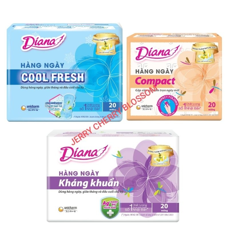 combo 3 Gói Diana hàng ngày sensi 20 miếng tùy chọn