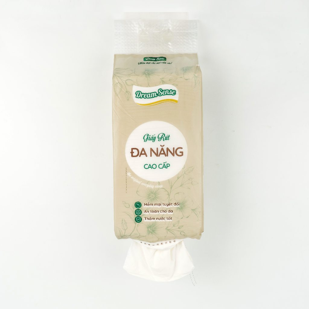 Giấy Rút Đa Năng DreamSense – Khăn Giấy Rút Cao Cấp| Mềm Mịn, An Toàn Cho Da, Thấm Hút Tốt | Combo 4 bịch 1280 tờ