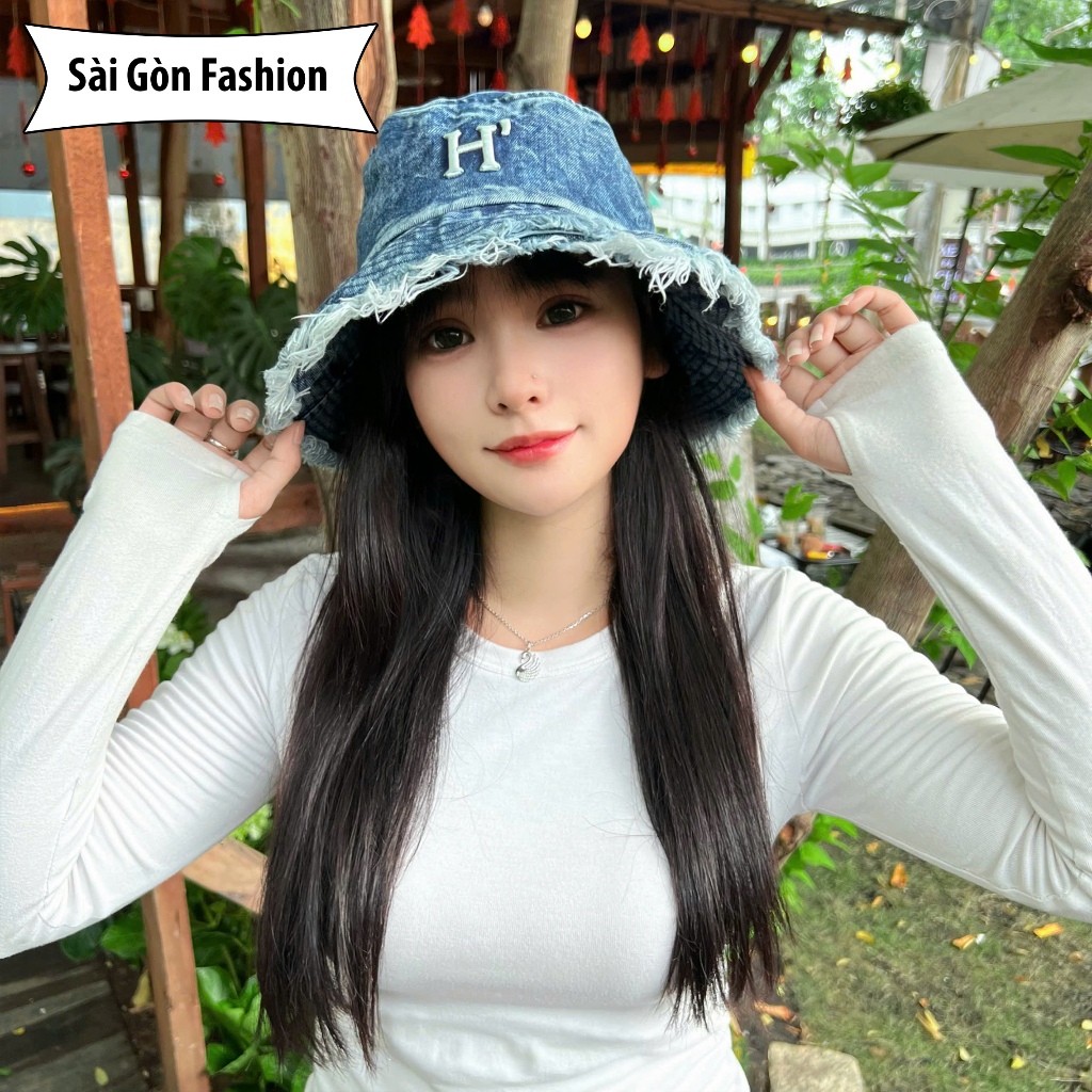 Mũ Bucket Chữ Cái từ A-Y chất Cotton form Unisex Nam Nữ