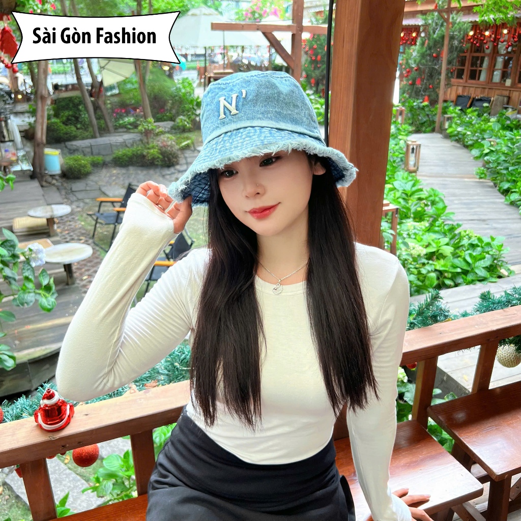 Mũ Bucket Chữ Cái từ A-Y chất Cotton form Unisex Nam Nữ