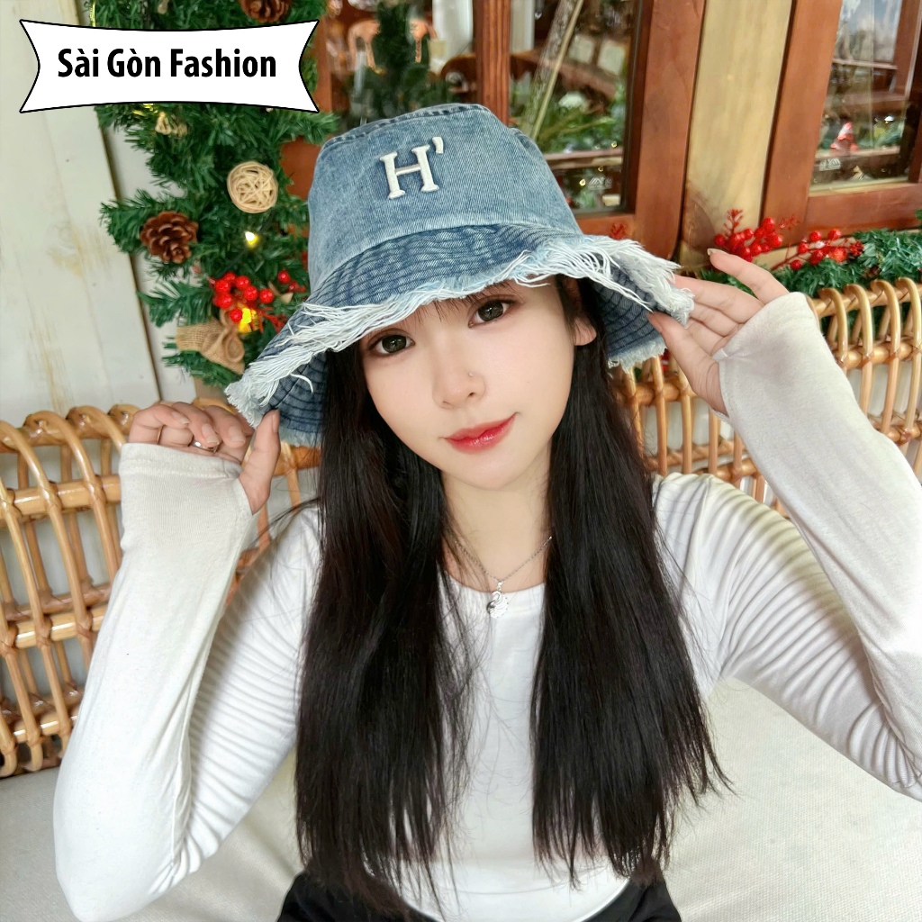 Mũ Bucket Chữ Cái từ A-Y chất Cotton form Unisex Nam Nữ