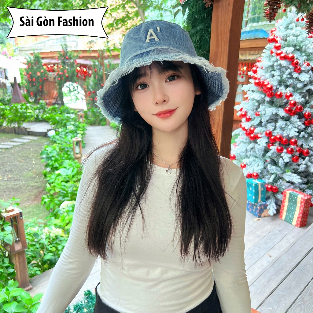 Mũ Bucket Chữ Cái từ A-Y chất Cotton form Unisex Nam Nữ