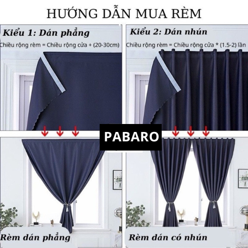 Rèm Dán Tường Cửa Sổ,Rèm Cửa Trang Trí-Không Cần Khoan Vô Cùng Tiện Lợi, Chất Liệu Vải Cản Sáng Tốt