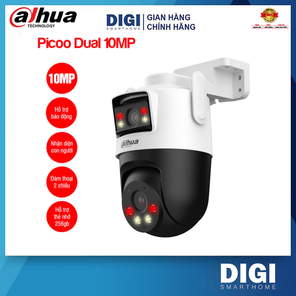Camera Wifi 2 Mắt DAHUA Picoo Dual D1 P3D 6MP/P5D 10MP, Đàm Thoại 2 Chiều, Xoay 360 Độ, Theo Dõi | BigBuy360 - bigbuy360.vn