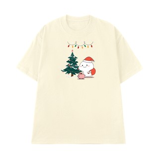 Áo Thun Giáng Sinh NGỐ TEE Sticker Quby Dễ Thương, Áo Thun Cổ Tròn Form Unisex Thoáng Mát Rộng Rãi