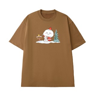 Áo Thun Giáng Sinh NGỐ TEE Sticker Quby Dễ Thương, Áo Thun Cổ Tròn Form Unisex Thoáng Mát Rộng Rãi