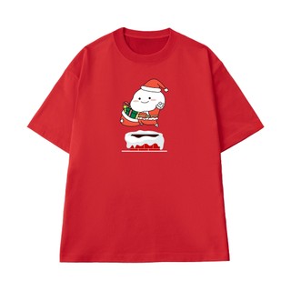 Áo Thun Giáng Sinh NGỐ TEE Sticker Quby Dễ Thương, Áo Thun Cổ Tròn Form Unisex Thoáng Mát Rộng Rãi