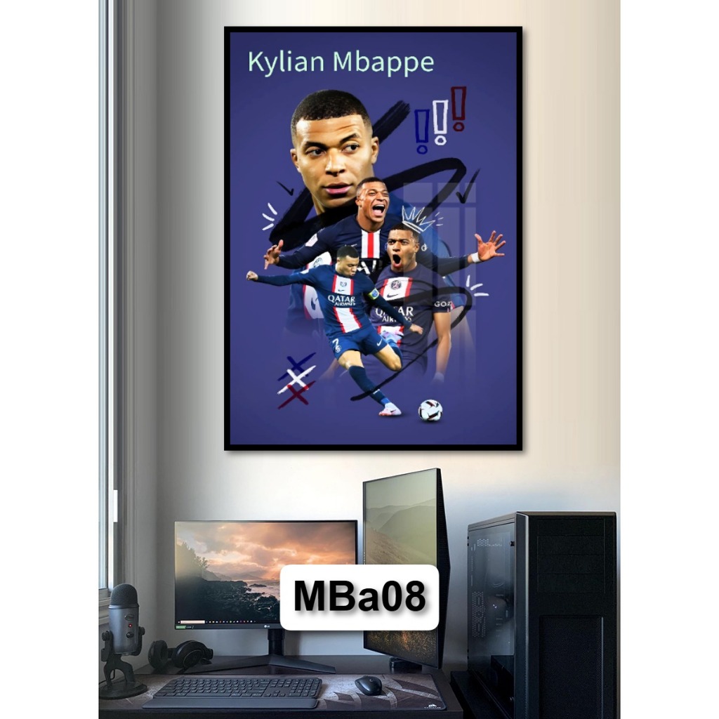 Tranh Poster Bóng Đá Kylian Mbappé Bằng Gỗ Tráng Gương Có Khung Decor Nhà Không Gian Làm Việc - Treo Tường - Treo Phòng