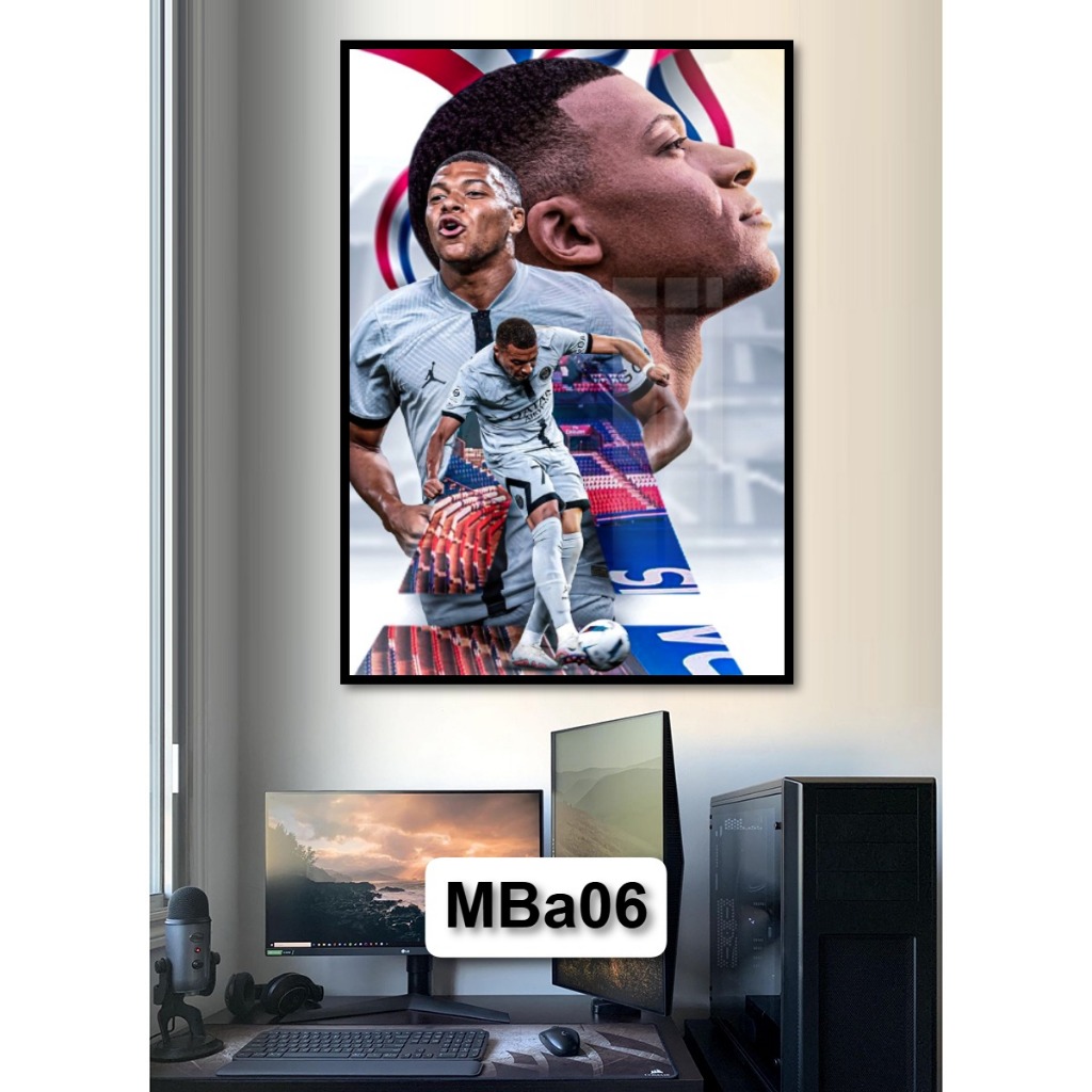 Tranh Poster Bóng Đá Kylian Mbappé Bằng Gỗ Tráng Gương Có Khung Decor Nhà Không Gian Làm Việc - Treo Tường - Treo Phòng