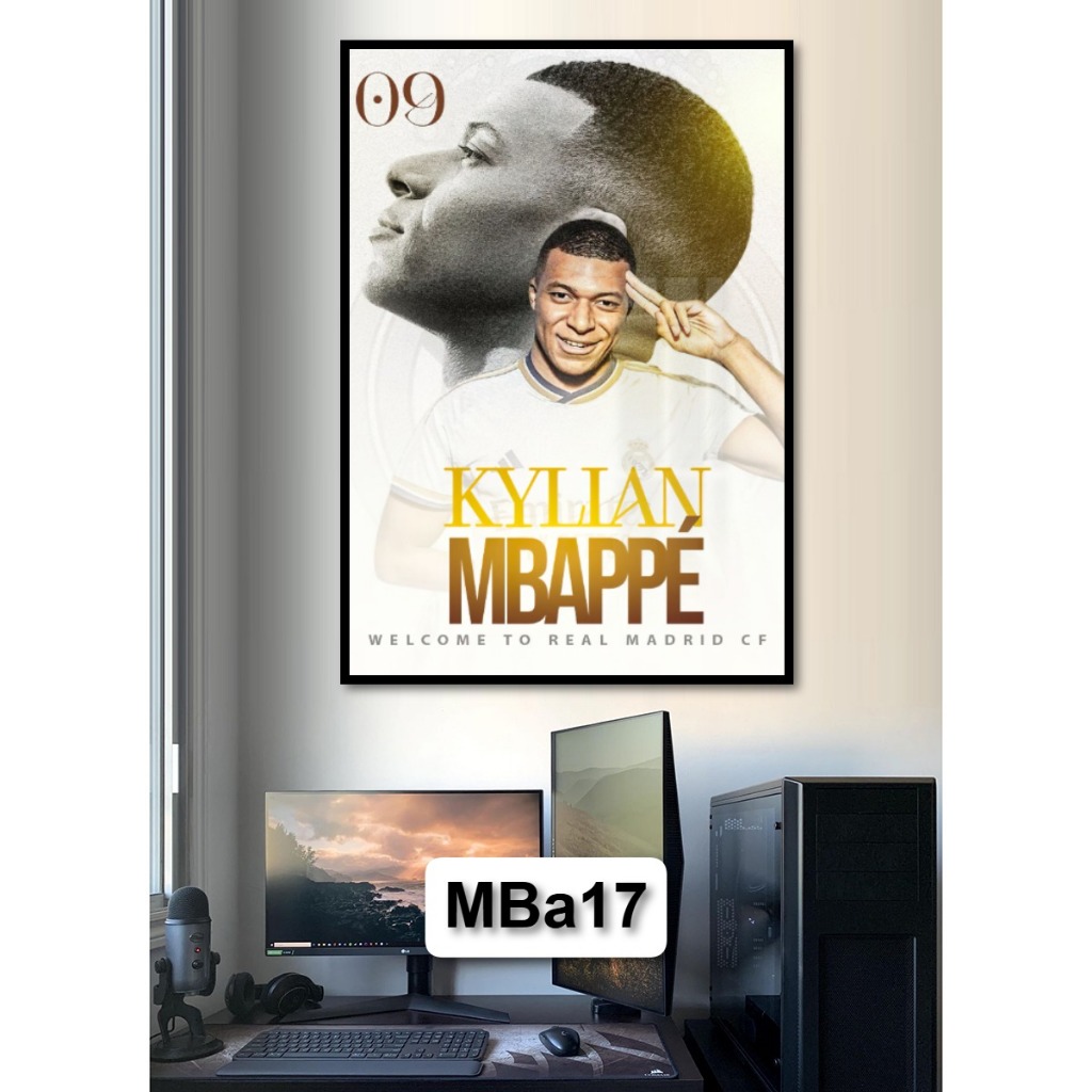 Tranh Poster Bóng Đá Kylian Mbappé Bằng Gỗ Tráng Gương Có Khung Decor Nhà Không Gian Làm Việc - Treo Tường - Treo Phòng