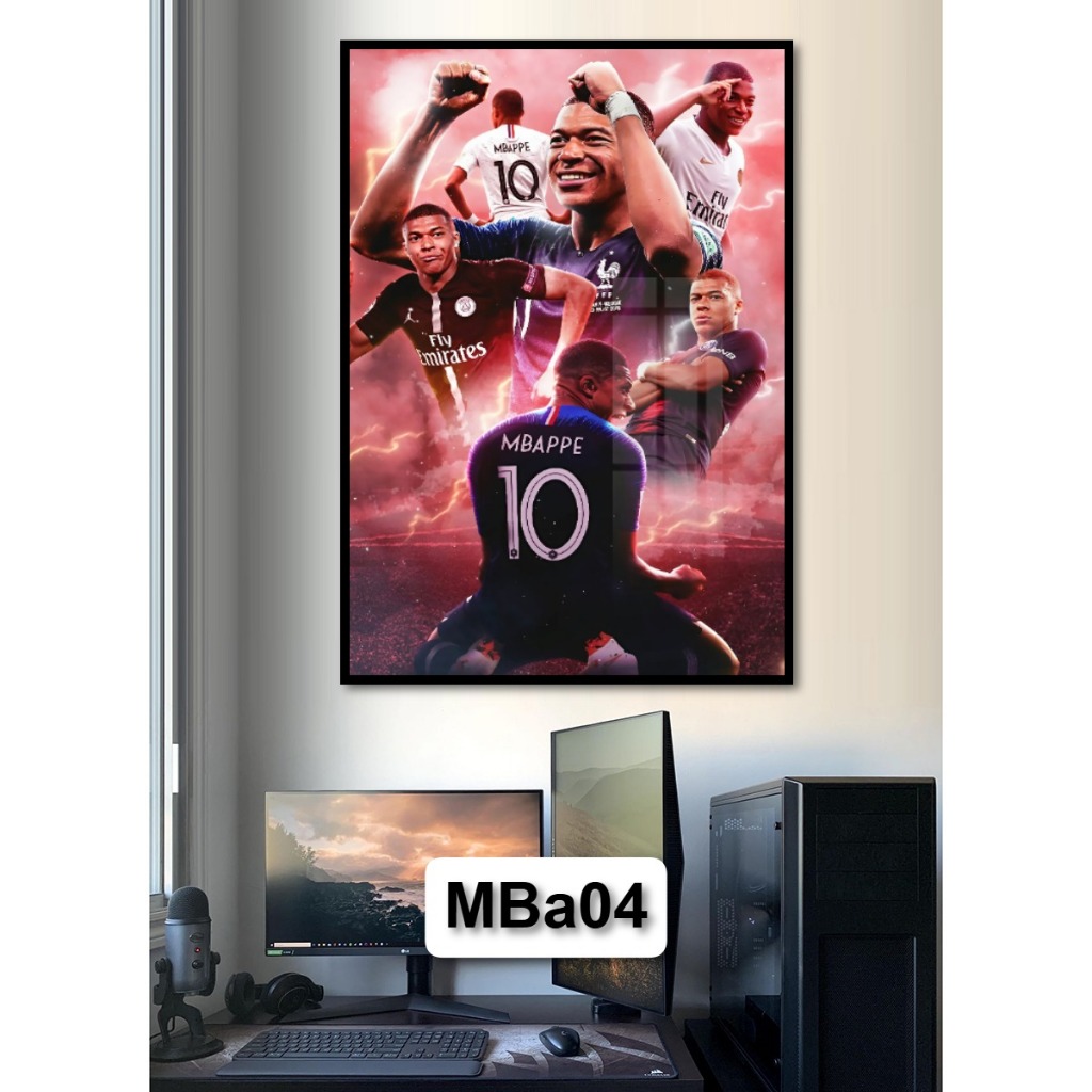 Tranh Poster Bóng Đá Kylian Mbappé Bằng Gỗ Tráng Gương Có Khung Decor Nhà Không Gian Làm Việc - Treo Tường - Treo Phòng