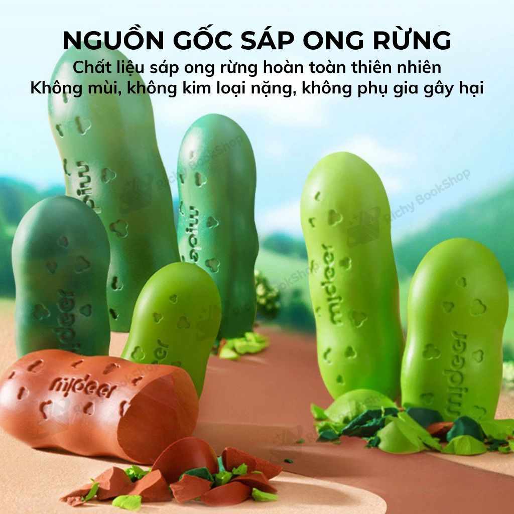 Màu sáp Lụa quả Đậu Pease Crayons Mideer, Bút Sáp Màu Hữu Cơ An Toàn cho bé 1-3 tuổi