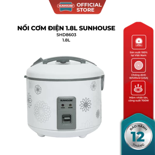 Nồi cơm điện 1,8L Sunhouse SHD8603 - 700W, sản xuất tại Việt Nam - Có khay hứng nước thừa - Lòng nồi chống dính