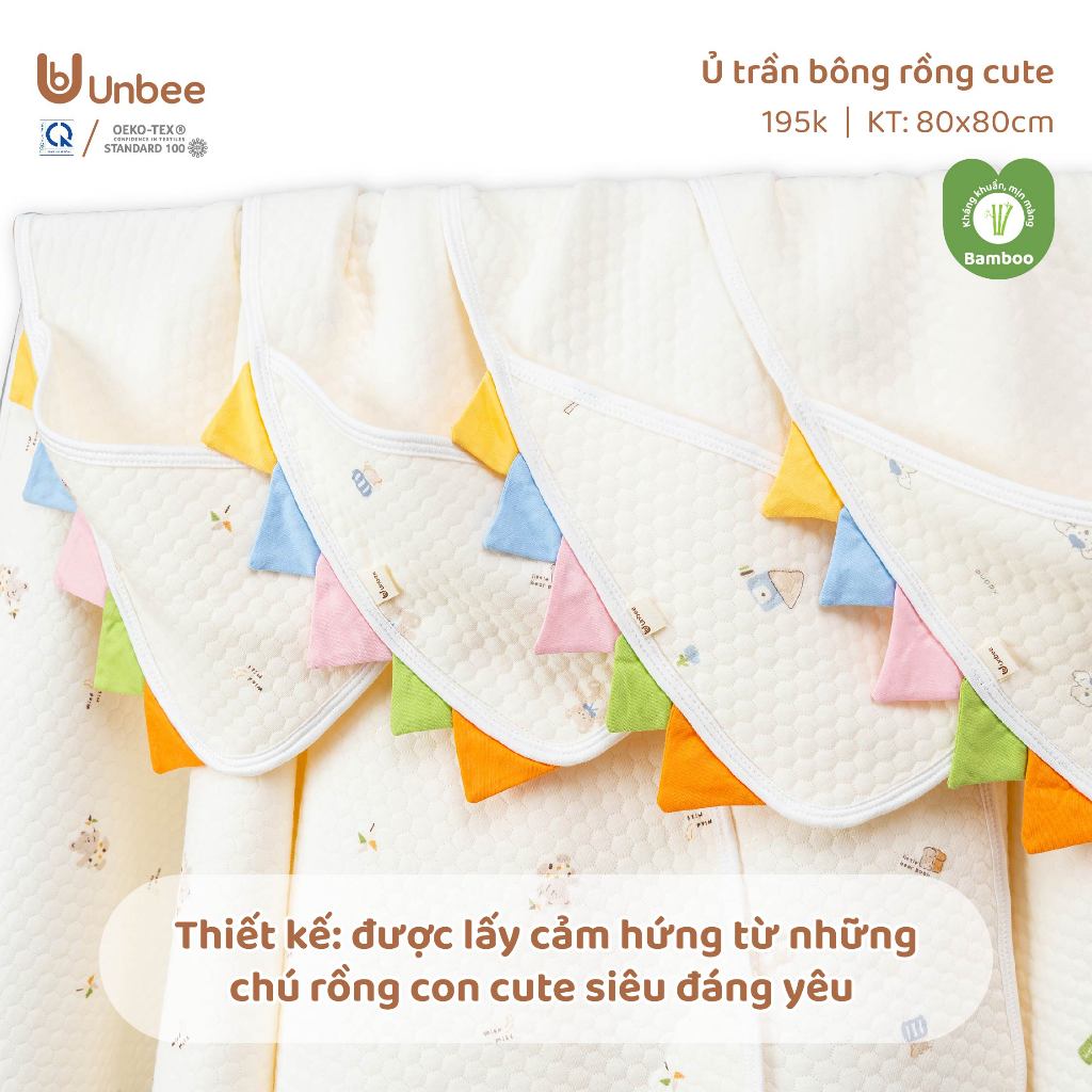 Ủ Choàng Chần Bông Mùa Đông Cho Bé Kích Thước 80 x 80 cm